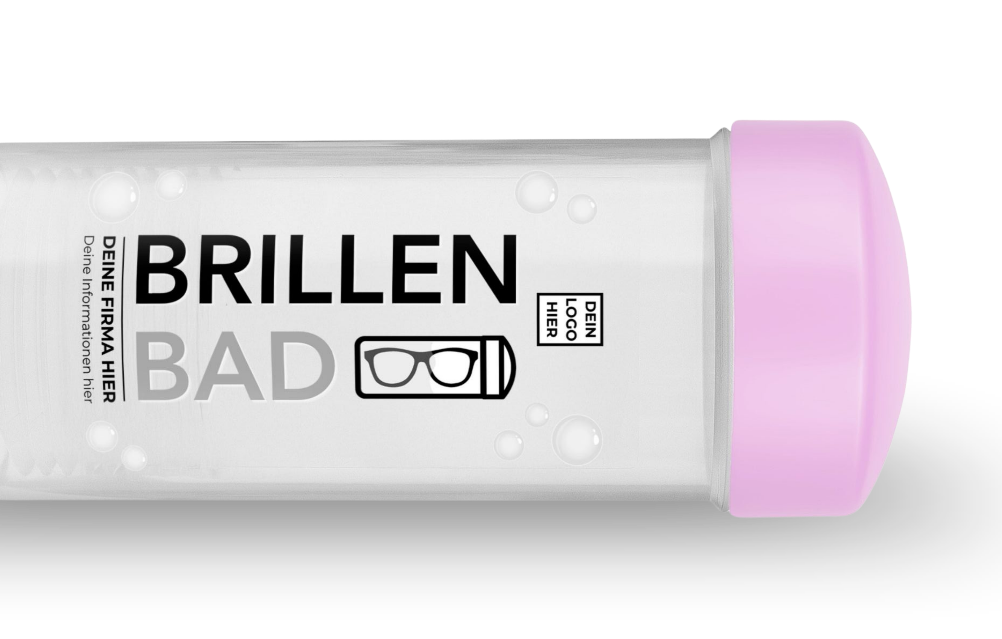 Brillenbad in Rosa mit individuellem Firmenlogo als Werbeartikel