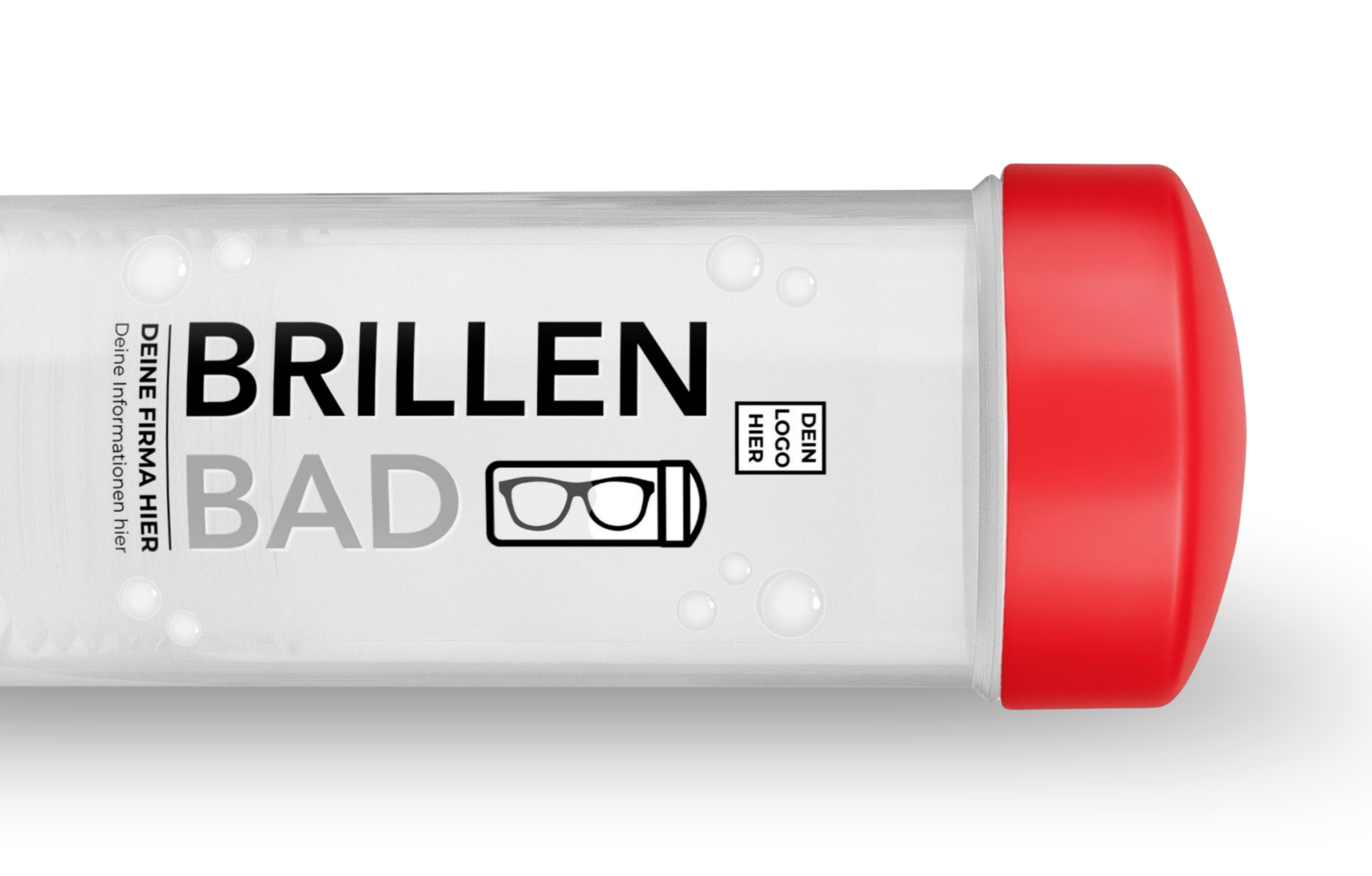 Brillenbad in Rot mit individuellem Firmenlogo als Werbeartikel