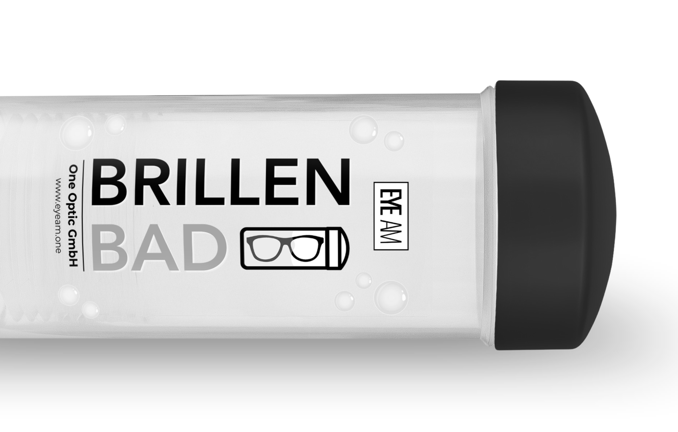 EyeAm Brillenbad Set in Schwarz zur gründlichen Reinigung von Brillen