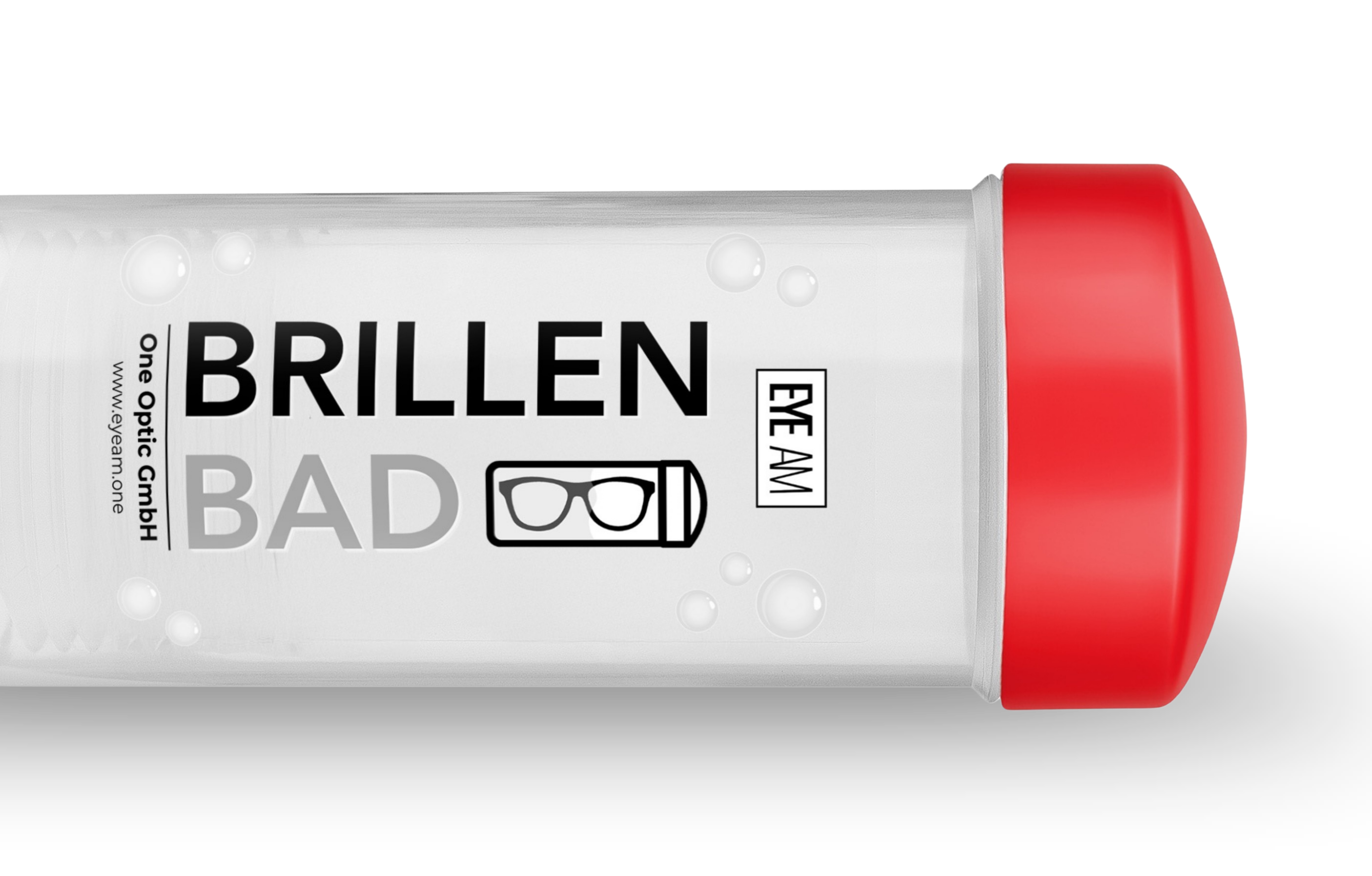 EyeAm Brillenbad Set in Rot zur gründlichen Reinigung von Brillen