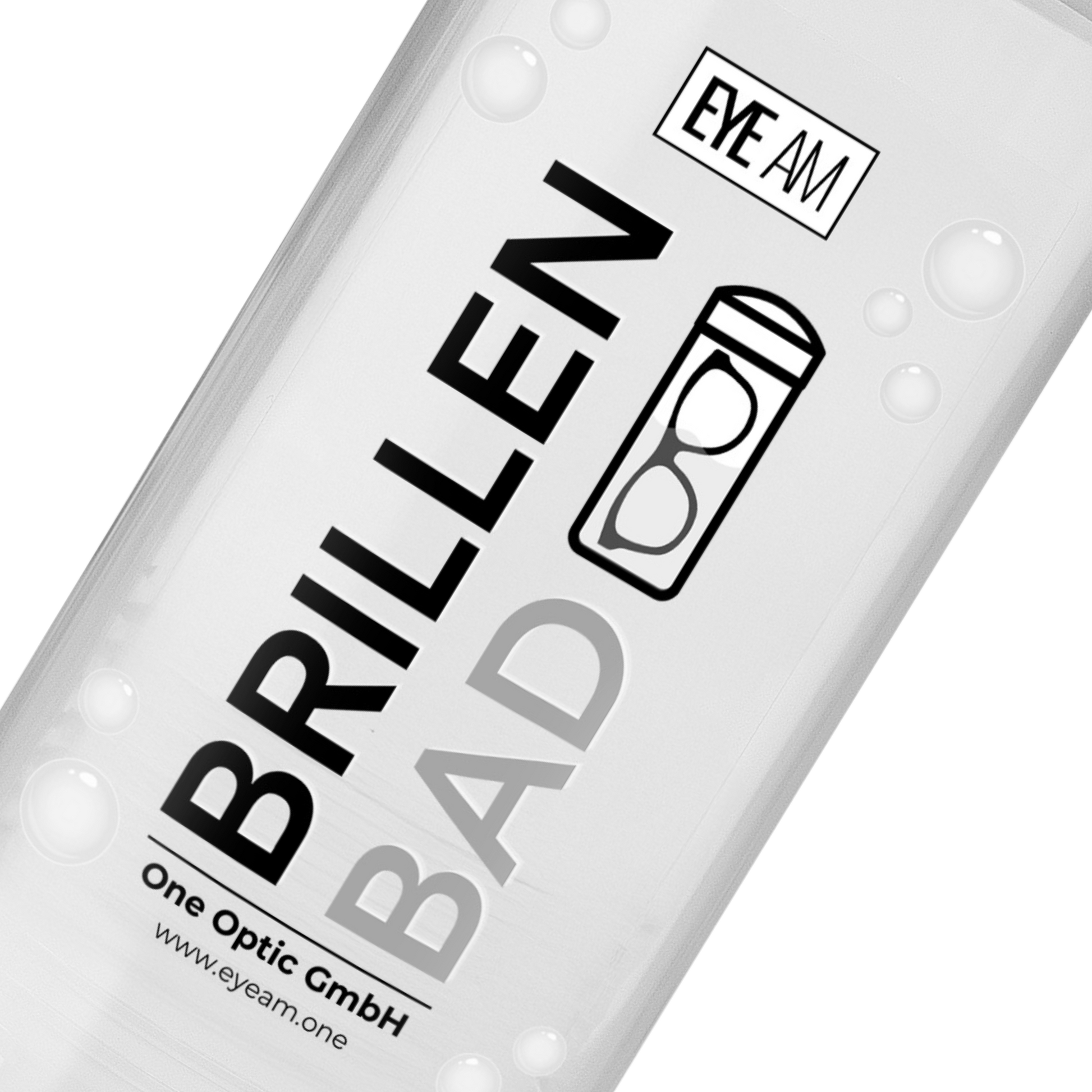 EyeAm Brilenbad Etikett in Details